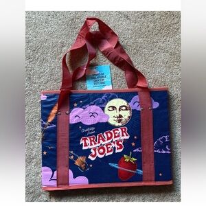 Trader Joe’s Collapsible Grocery Tote Dual Sided New